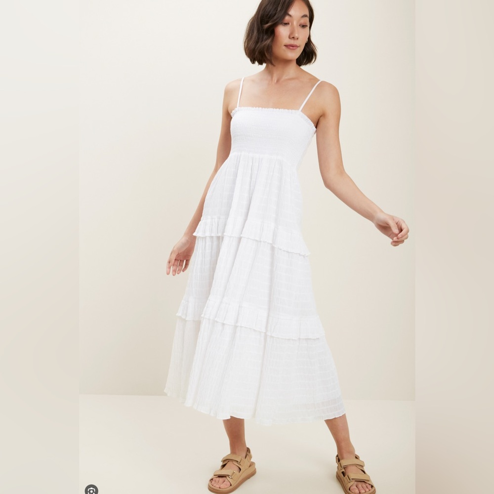 Seed tiered midi dress